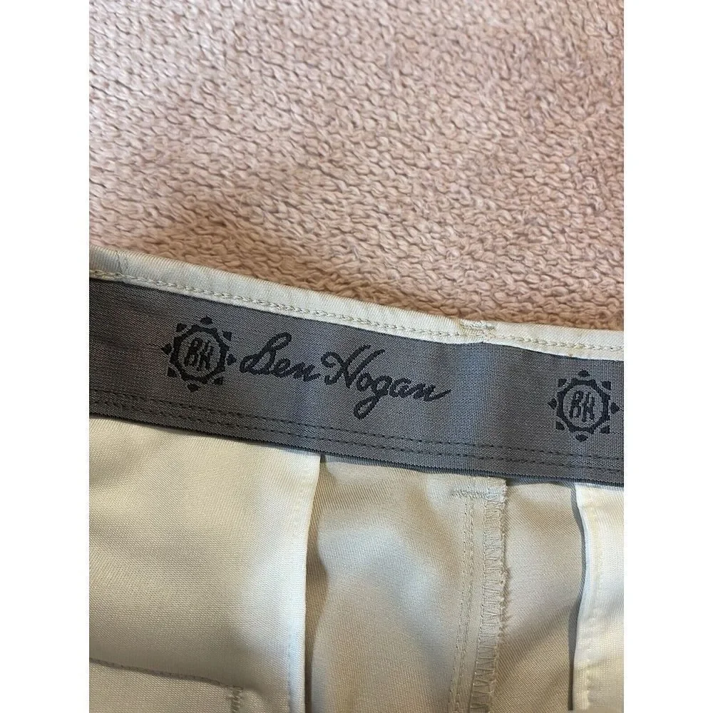 Ben Hogan Golf Pant 32x32 Men's Khaki Solid Active Flex Waistband Stretch Zip
